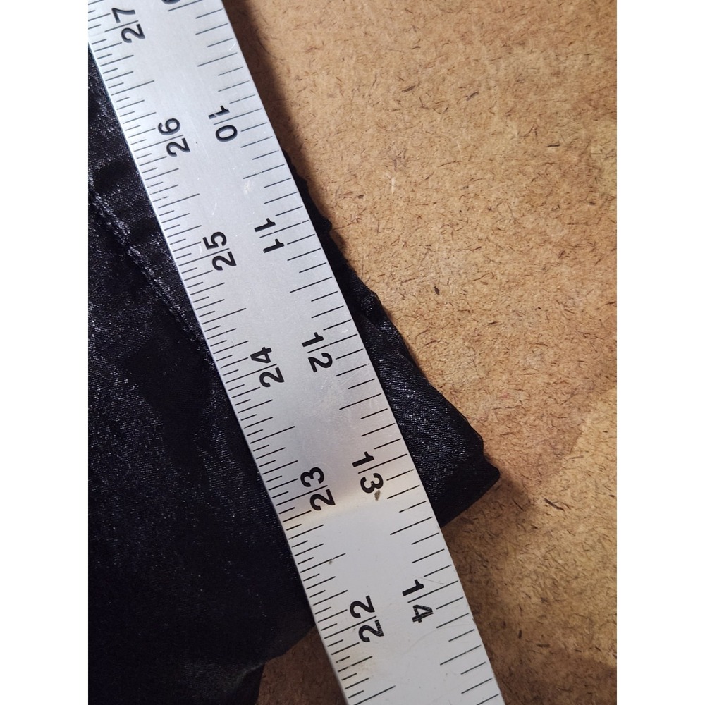 Vintage Y2K 90s Tafetta Maxi Skirt Size 12 Black Tulle Lined Whimsigoth Prom - Picture 15 of 16